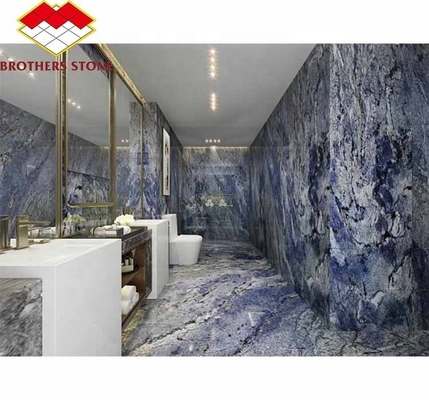 Modern Luxus Brasilien Hotel Küche Schreibtisch Dunkelblau Saphir Marmor Stein Große Platte
