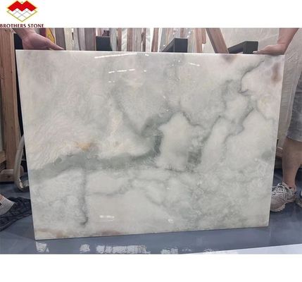 Gold und Blau Onyx Marmorstein für den Hotelboden Luxus Naturstein Jade Slab Design