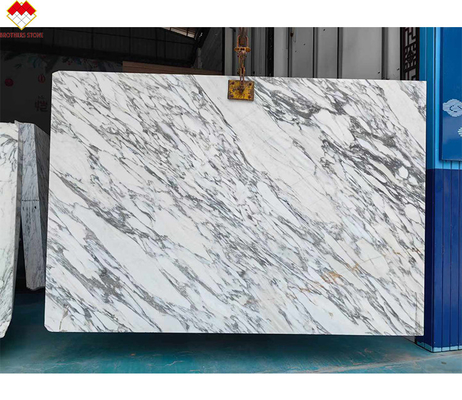 Wand und Boden modernes Design Schnee Weiß Marmor Tisch mit braunen Adern