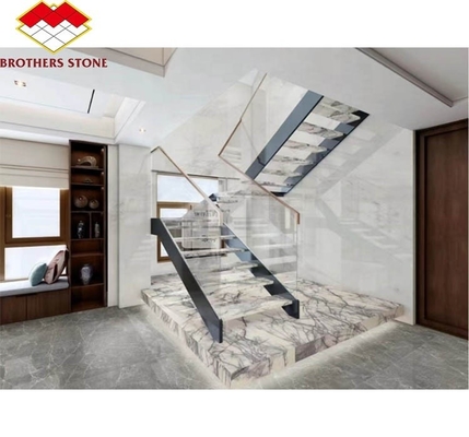 Marmortreppe und Fliesen moderner europäischer Stil für Naturstein-Innenarchitektur
