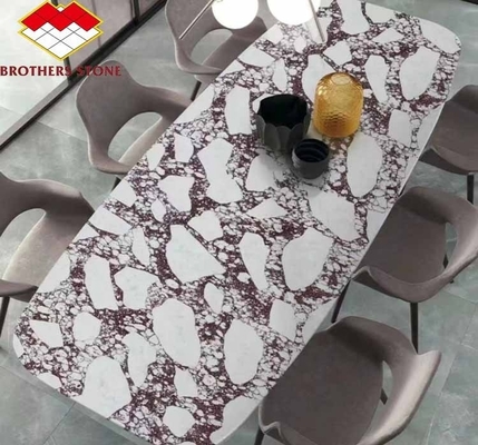 Moderne Calacatta Viola Weißmarmor mit lila Venen Platten Heben Sie Ihr Esszimmer Tisch Set Küche Arbeitsplatte Bad Treppen