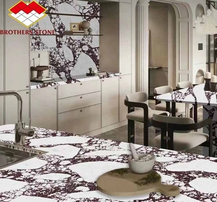 Moderne Calacatta Viola Weißmarmor mit lila Venen Platten Heben Sie Ihr Esszimmer Tisch Set Küche Arbeitsplatte Bad Treppen