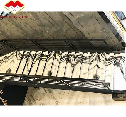 Moderne Panda Weißkalzit Marmor Treppe Stein Dekorative Marmor Treppe im Flur