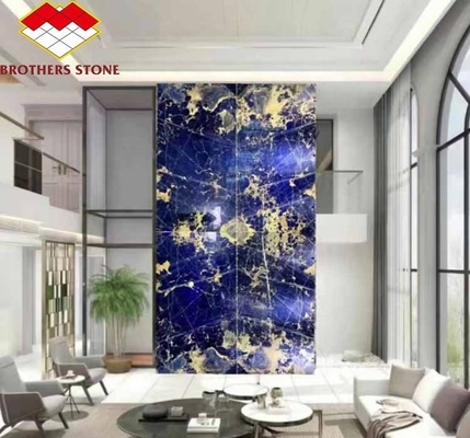 Moderne, aus blauem Stein polierte Cloisonne-Marmorfliesen für Speisesaal und Wohnraum