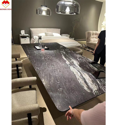 Komponente Lavabo Polierte Schwarze Quarzit Vanity Top für End Badezimmer Design in Brasilien