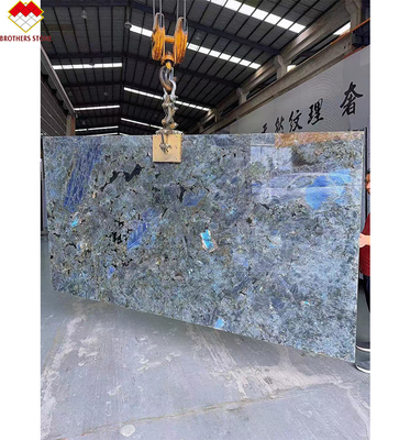 Große Platte polierte glänzende Labradorit Blaugranit Arbeitsplatte und Insel Tisch Design