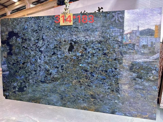 Große Platte polierte glänzende Labradorit Blaugranit Arbeitsplatte und Insel Tisch Design
