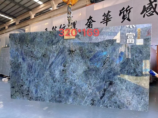 Große Platte polierte glänzende Labradorit Blaugranit Arbeitsplatte und Insel Tisch Design