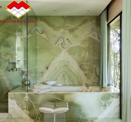 Exquisite Saphir Grün Onyx Marmor Jade Steinplatte für Wohnzimmer Speisesaal Schlafzimmer