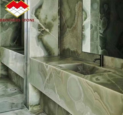 Exquisite Saphir Grün Onyx Marmor Jade Steinplatte für Wohnzimmer Speisesaal Schlafzimmer