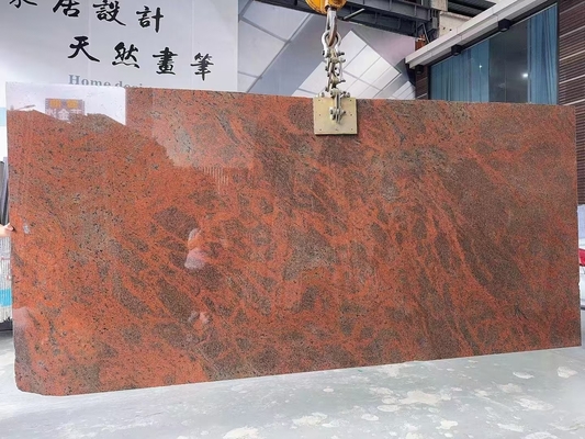 Moderne Eisen-Baltisch-Rote Granit-Küchenarbeitsplatte und Treppe in mehrfarbigem Rot