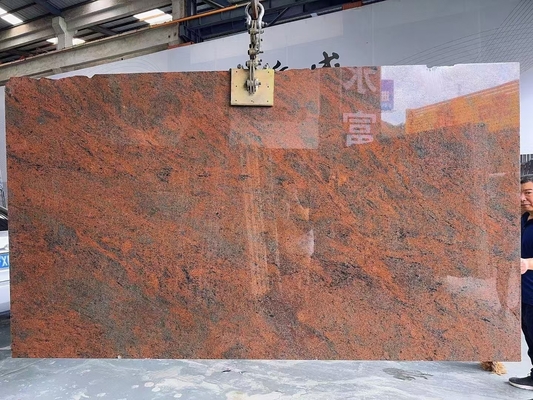 Moderne Eisen-Baltisch-Rote Granit-Küchenarbeitsplatte und Treppe in mehrfarbigem Rot