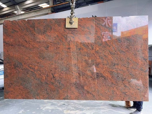 Moderne Eisen-Baltisch-Rote Granit-Küchenarbeitsplatte und Treppe in mehrfarbigem Rot