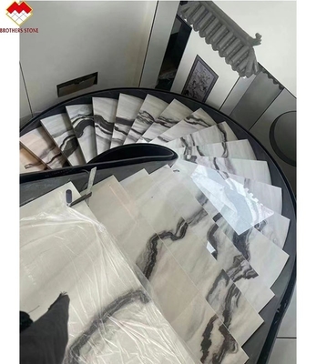 Villa Treppe Design Dolomit Marmor Treppenfliesen in Panda Weiß mit polierter Oberfläche