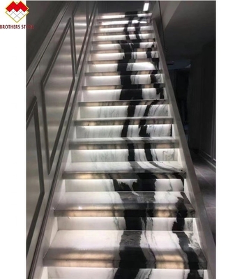 18 mm Dicke Große Platte Moderne Natur Panda Weiß Marmor Spiral Treppen Treppe