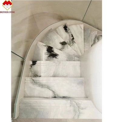 18 mm Dicke Große Platte Moderne Natur Panda Weiß Marmor Spiral Treppen Treppe
