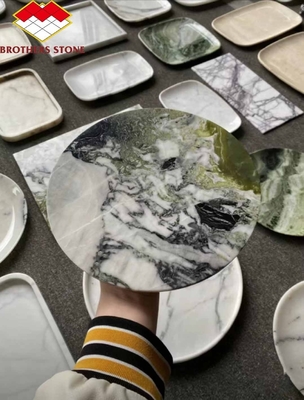 2024 Hotel-Marmor-Satz mit modernen Marmor-Platten und Schalen