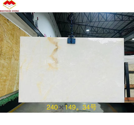 Weiße Onyx-Marmorplatten für Luxusküchen-Schreibtisch und Wanddesign von Yunfu