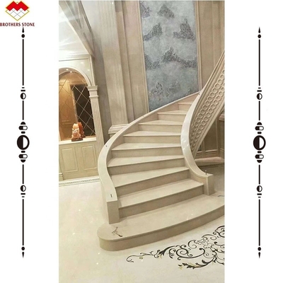 Moderne Marmor-Wasserstrahl-Design-Bogen-Treppe für den Innenraum