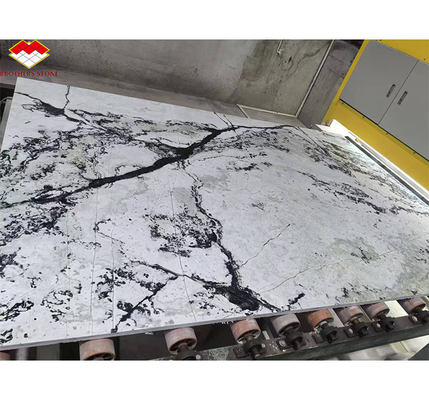 Hotel- und Wohnungsbau Große Platte Panda Weiß Granit Schwarze Adern Küchentische