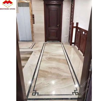 Custom White Onyx Marmor Matte Modern Luxus rundes Esstisch mit roten Adern