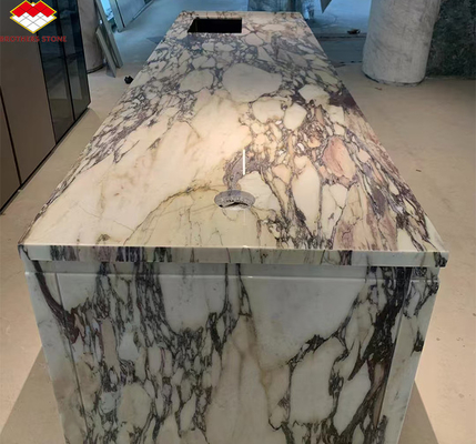 Moderne lila Calacatta Viola Marmorplatten für Villa Küche Arbeitsplatten im Hotel