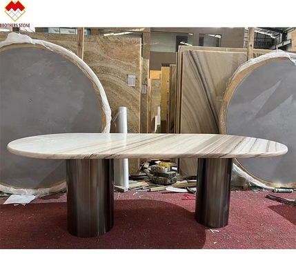Palissandro Blauer Marmor-Tisch Ober moderner Esstisch mit Zeichnung und 180*90cm Größe