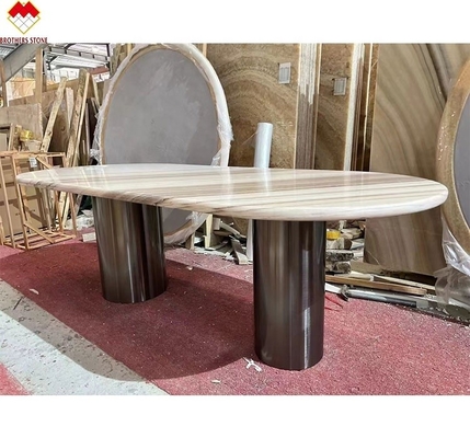 Palissandro Blauer Marmor-Tisch Ober moderner Esstisch mit Zeichnung und 180*90cm Größe