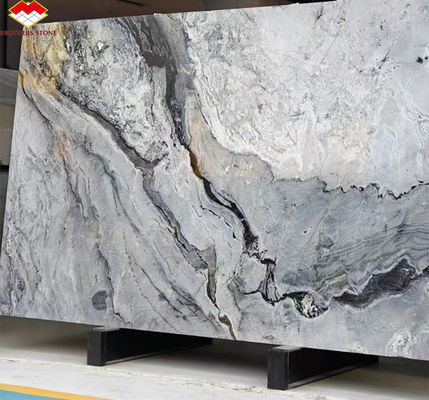 Moderne Tintenmalerei Marmor große Platte geschliffene graue Wandplatte und Küchenarbeitsplattenfliese