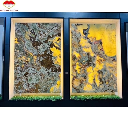 Natürliche Grüne Jade Onyx Marmorplatten für modernes Grafikdesign und Tischhintergrund
