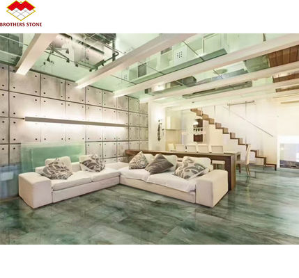 Polsterte Royal Green Quarzit Naturgrüne Gaya Marmor große Plattenfliesen für Hotel Fußboden &amp; Wanddekor für Kaffeetisch