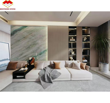 Polsterte Royal Green Quarzit Naturgrüne Gaya Marmor große Plattenfliesen für Hotel Fußboden &amp; Wanddekor für Kaffeetisch