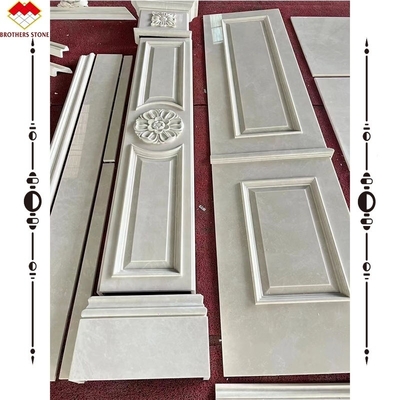 Leichte beige Marmorwand und Marmor-Schnitzkolonne für moderne Hintergrundanzeige