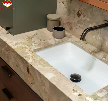 Moderne Hotelgestaltung Polster Monet Garten Marmor Große Platte für Badezimmer Vanity Waschbecken
