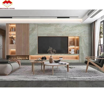 Moderner Design-Stil Große Platte Grüner Jade Onyx Marmorstein für Badezimmerwand und Tisch