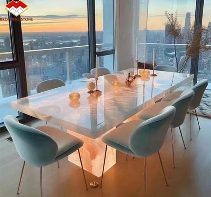 Natürliche Steinscheibe mit Hintergrundbeleuchtung Rosa Onyx Durchsichtigsteinscheibe für modernen Tisch und Batutub
