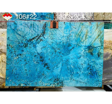 Modern Luxury Fantasy Brasilien Labradorit Blau Granit Esstisch Oberfläche Polierte blaue Marmorwandplatten für Hotel Grafikdesign