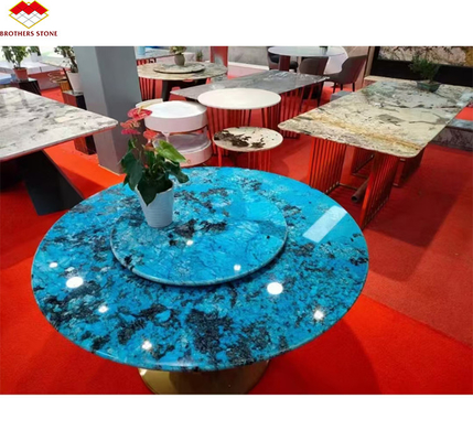 Modern Luxury Fantasy Brasilien Labradorit Blau Granit Esstisch Oberfläche Polierte blaue Marmorwandplatten für Hotel Grafikdesign