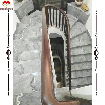 Wasserstrahl-Marmor-Treppen und -Riser für benutzerdefinierte Treppenvorhängen auf natürlichen Steinkirbelstufen