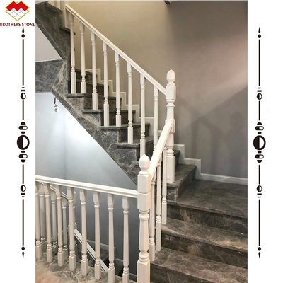 Graue Marmortreppen und Steiger mit polierter Oberfläche für interne gerade Treppen