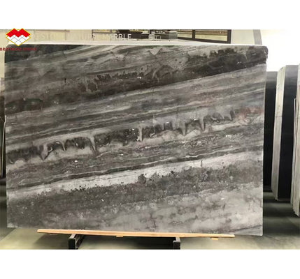 Hotel-Innenarchitektur 45 Grad Grau Marmor Große Platte und italienische Glasmaterialien