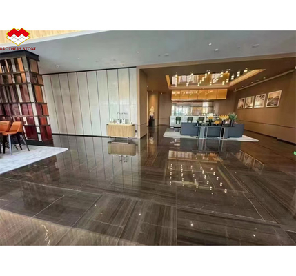 Hotel-Innenarchitektur 45 Grad Grau Marmor Große Platte und italienische Glasmaterialien