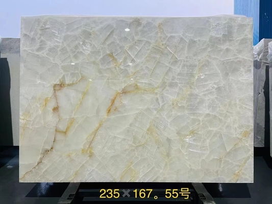 Eiszeit Onyx Quarzit Stein Wandplatte Waschbecken Komponente für Indoor Island Countertop