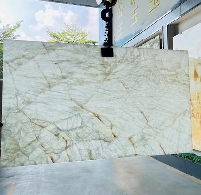 Eiszeit Onyx Quarzit Stein Wandplatte Waschbecken Komponente für Indoor Island Countertop