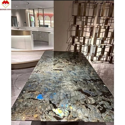 Große Platte Luxus Smaragdblau Onyx Marmor aus Brasilien für transparente Dinner-Tischplatte