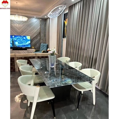 Große Platte Luxus Smaragdblau Onyx Marmor aus Brasilien für transparente Dinner-Tischplatte