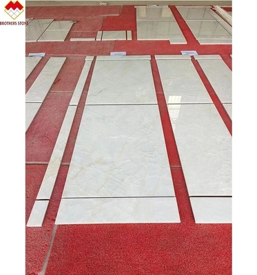 Durchsichtige Eiskrecke Polerierte Oberfläche Weiße Onyx Marmor Fliesen 30*60cm für Villa Wände