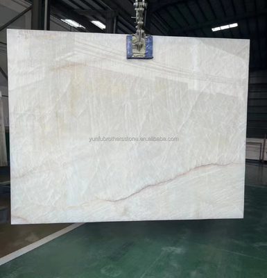 Durchsichtige Eiskrecke Polerierte Oberfläche Weiße Onyx Marmor Fliesen 30*60cm für Villa Wände