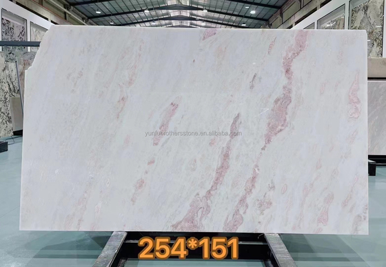 Modernes Design Villa Grafik mit durchscheinender leuchtender Rose Regenbogen Onyx Marmorplatte