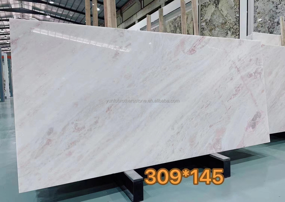 Modernes Design Villa Grafik mit durchscheinender leuchtender Rose Regenbogen Onyx Marmorplatte